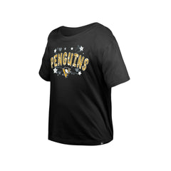 Pittsburgh Penguins New Era Girl's Youth Flip Sequin T-Shirt Black