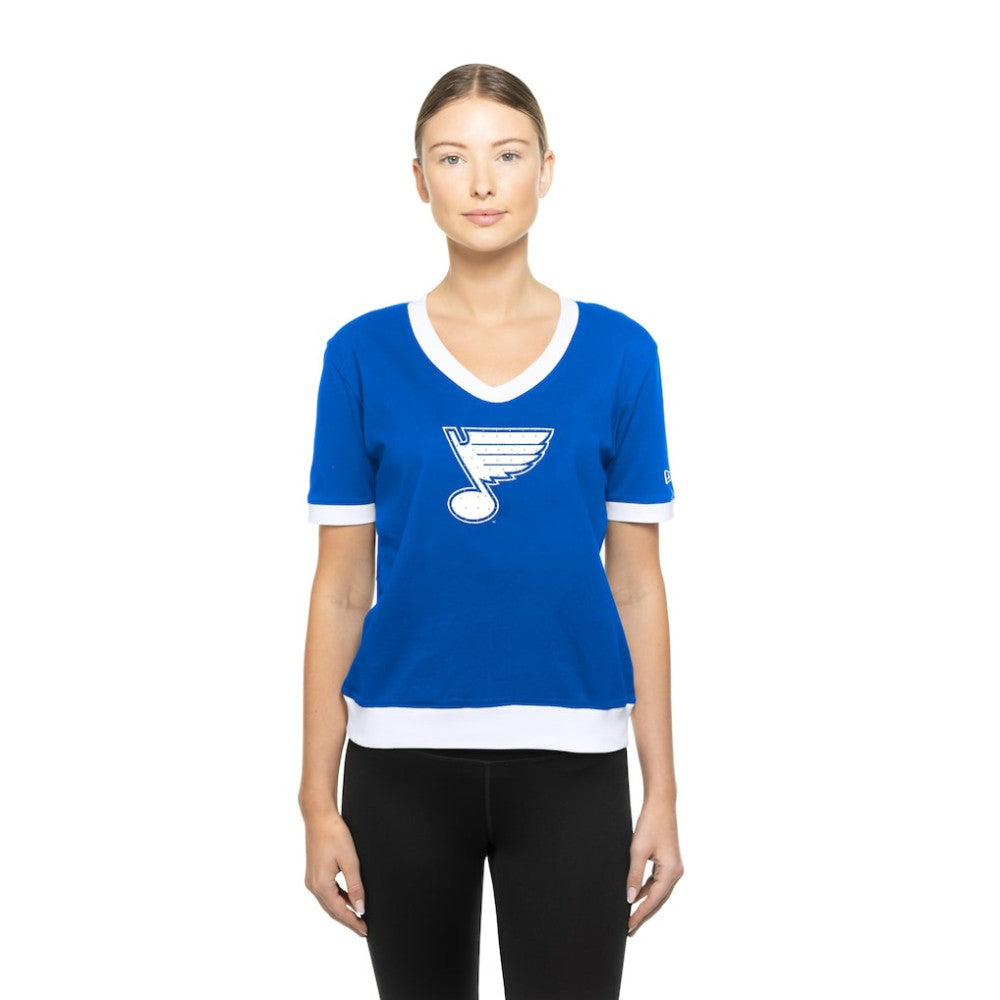St. Louis Blues New Era Women's Game Day Rhinestuds T-Shirt Blue