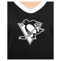 Pittsburgh Penguins New Era Women's Game Day Rhinestuds T-Shirt Black