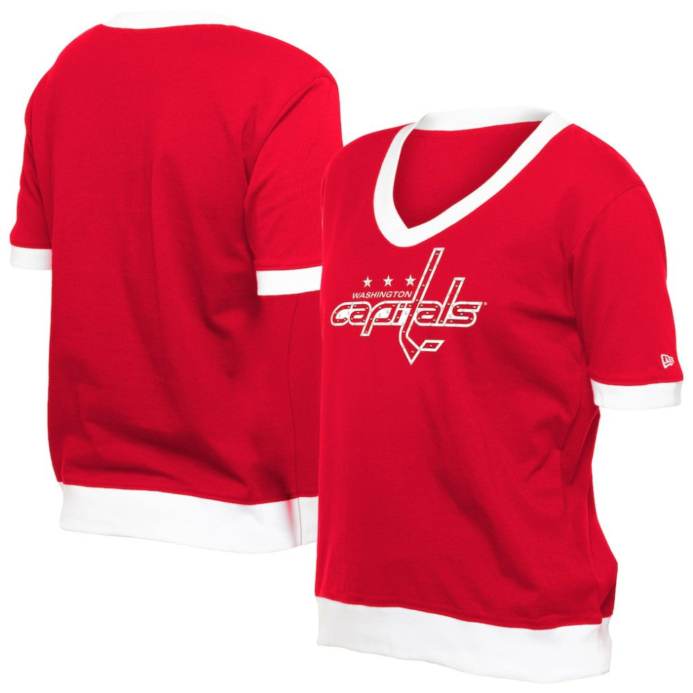 Washington Capitals New Era Women's Game Day Rhinestuds T-Shirt Red