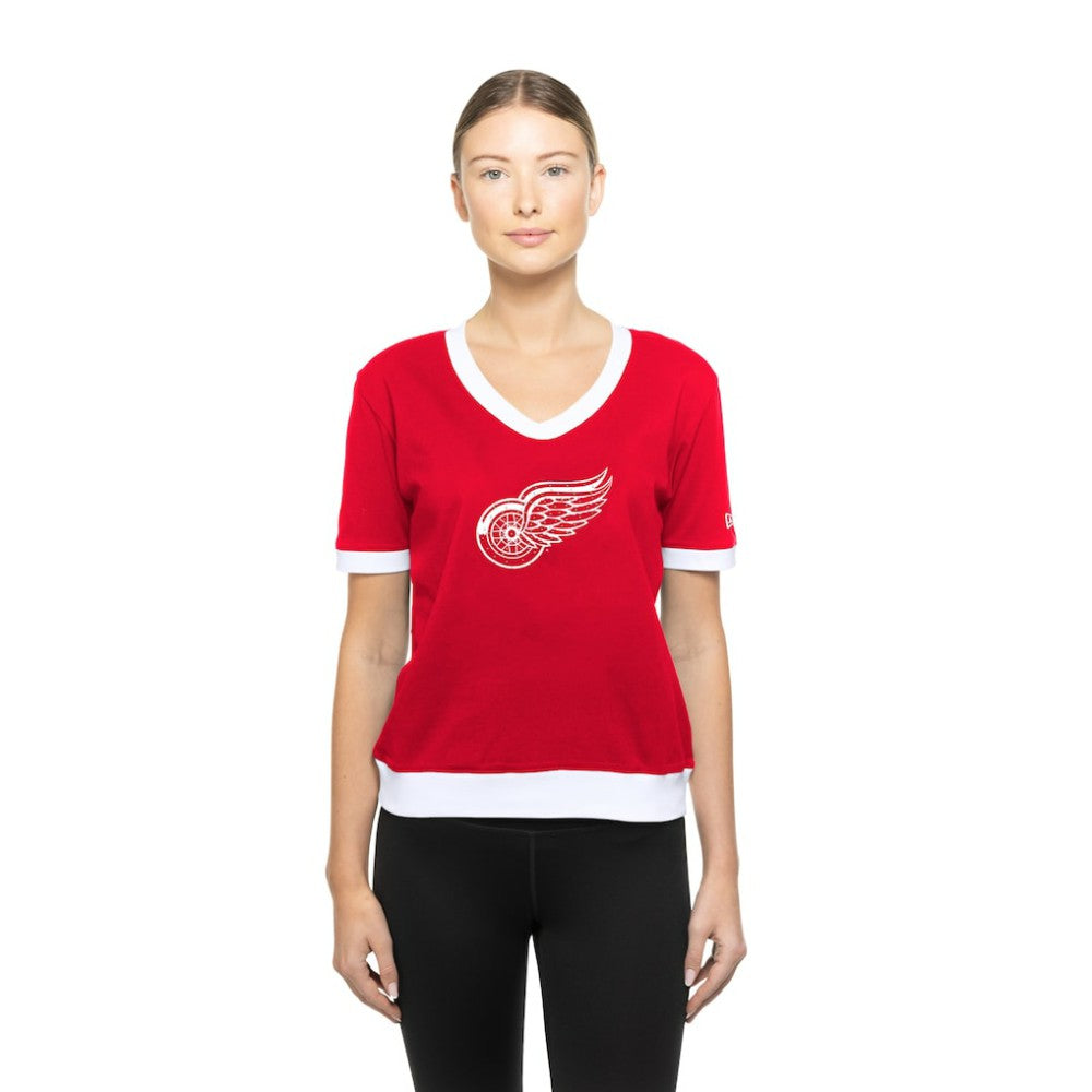 Detroit Red Wings New Era Women's Game Day Rhinestuds T-Shirt Red