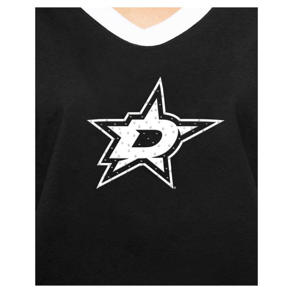Dallas Stars New Era Women's Game Day Rhinestuds T-Shirt Black