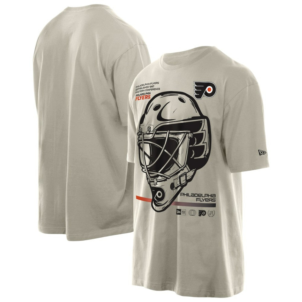 Philadelphia Flyers New Era Goalie Mask T-Shirt Tan