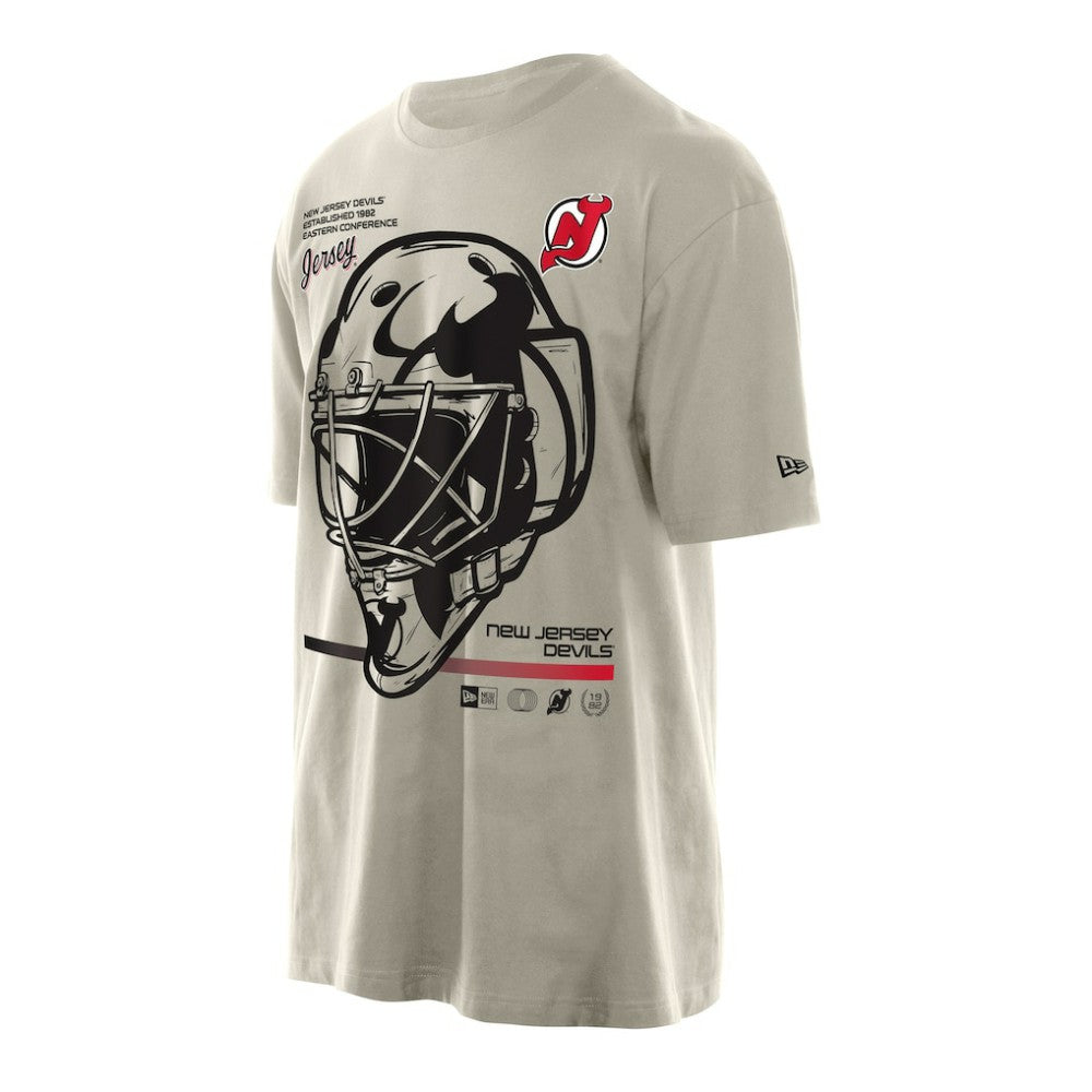 New Jersey Devils New Era Goalie Mask T-Shirt Tan