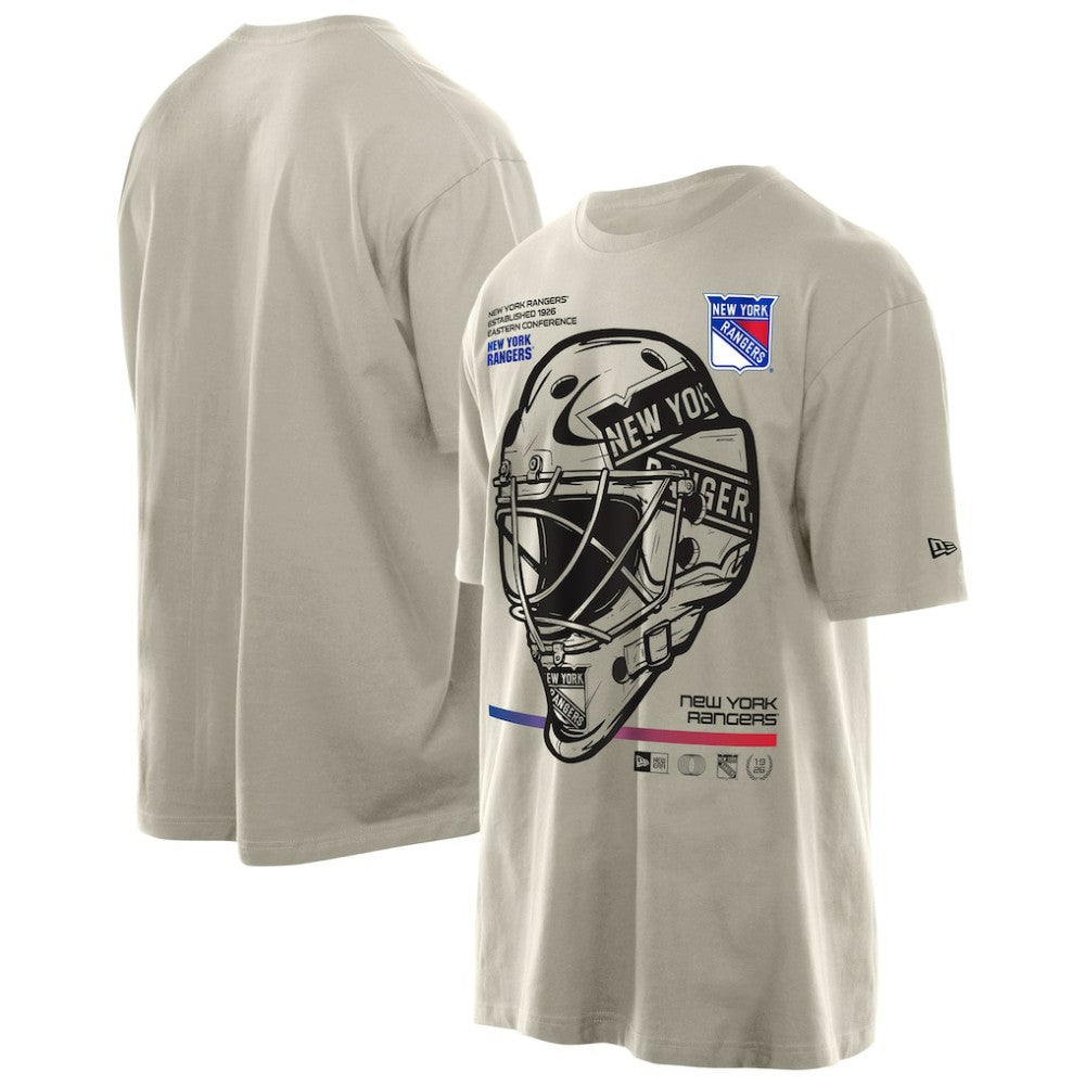 New York Rangers New Era Goalie Mask T-Shirt Tan