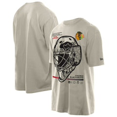 Chicago Blackhawks New Era Goalie Mask T-Shirt Tan