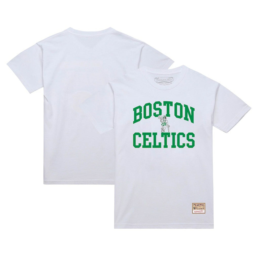 Boston Celtics Hardwood Classics Vintage Warm Up T-Shirt - White | Mitchell & Ness for sale
