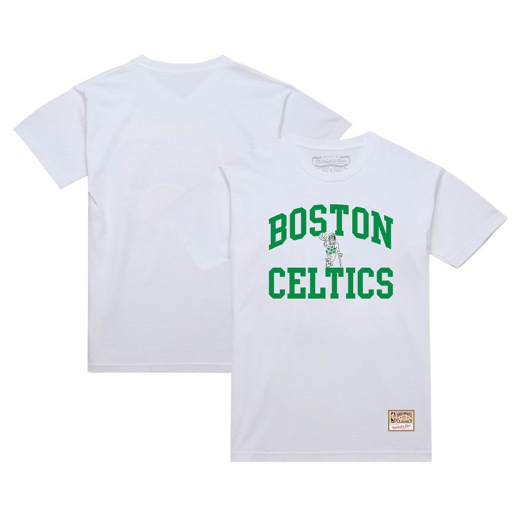 Boston Celtics Hardwood Classics Vintage Warm Up T-Shirt - White | Mitchell & Ness for sale