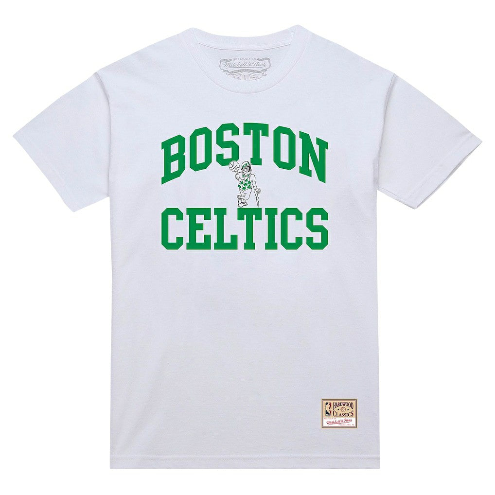 Boston Celtics Hardwood Classics Vintage Warm Up T-Shirt - White | Mitchell & Ness for sale
