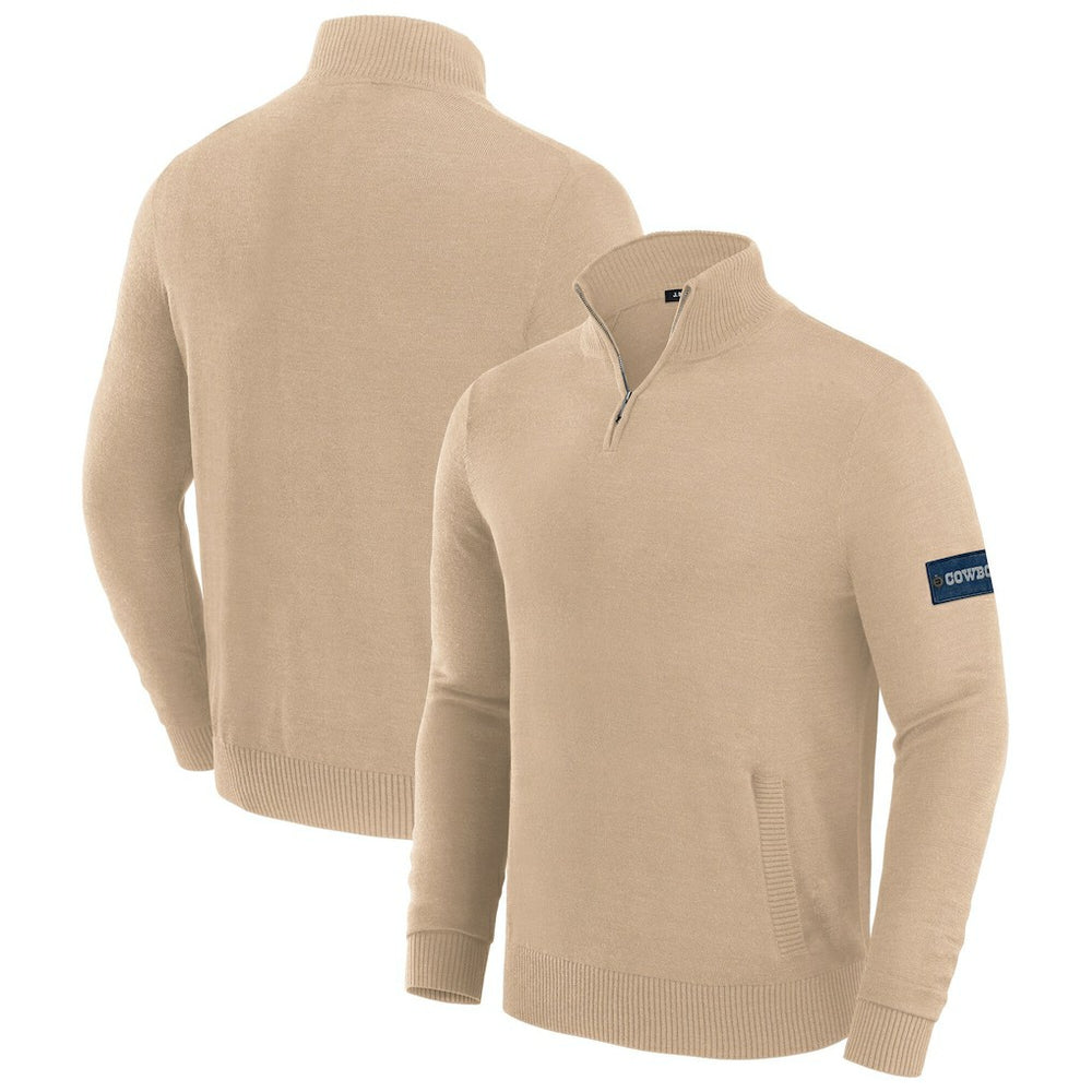 Dallas Cowboys J. Palmer Franchise Quarter-Zip Sweater - Tan on sale