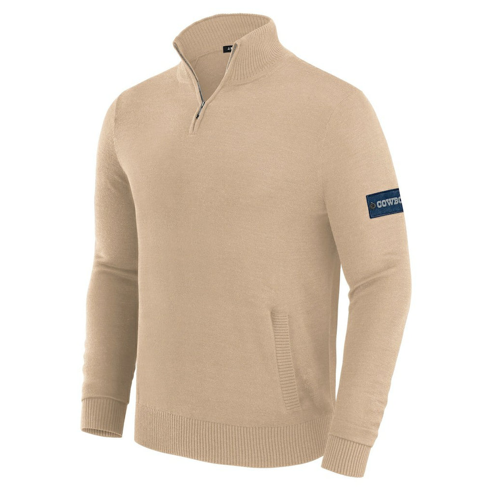 Dallas Cowboys J. Palmer Franchise Quarter-Zip Sweater - Tan on sale