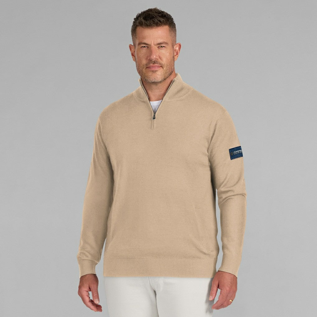 Dallas Cowboys J. Palmer Franchise Quarter-Zip Sweater - Tan on sale