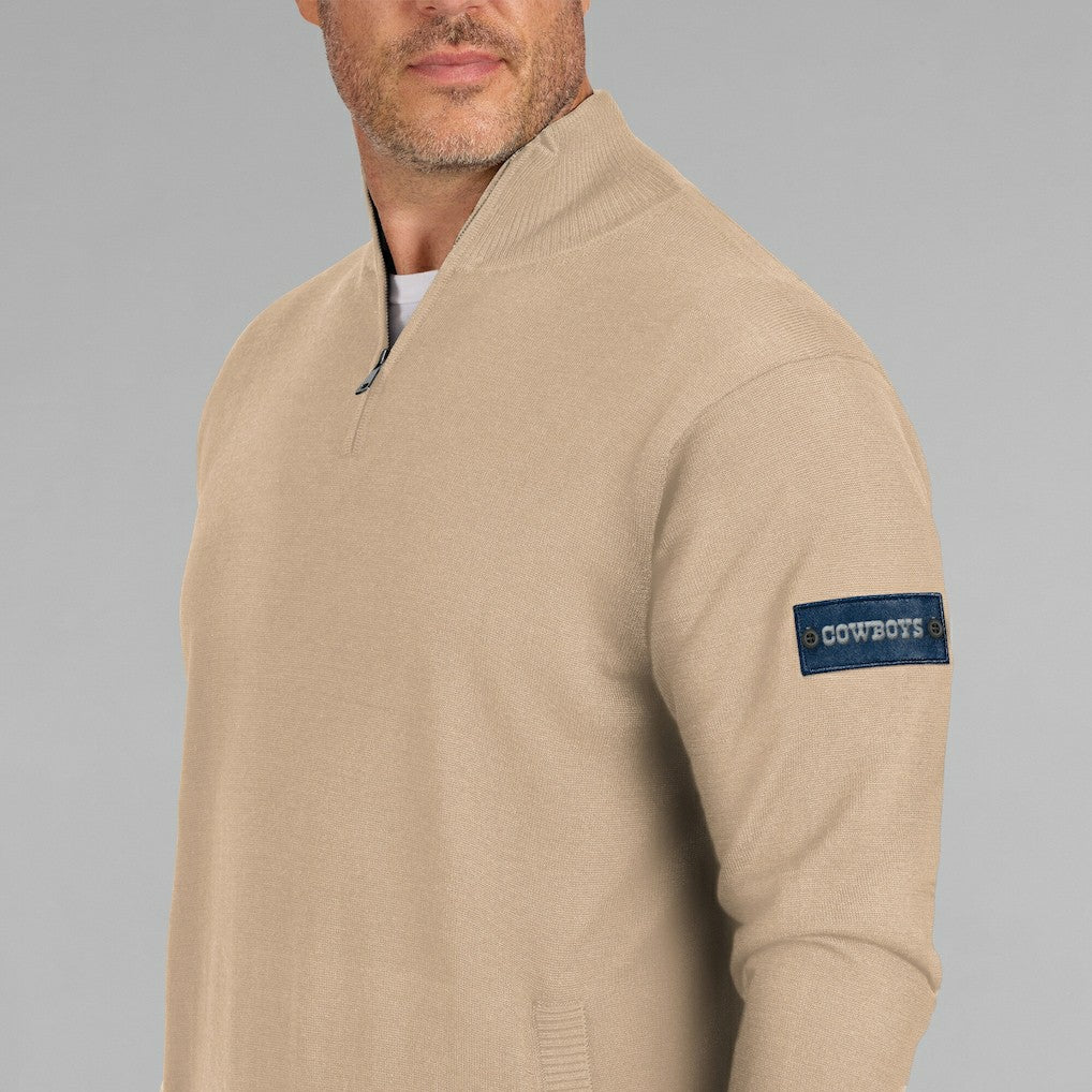 Dallas Cowboys J. Palmer Franchise Quarter-Zip Sweater - Tan on sale