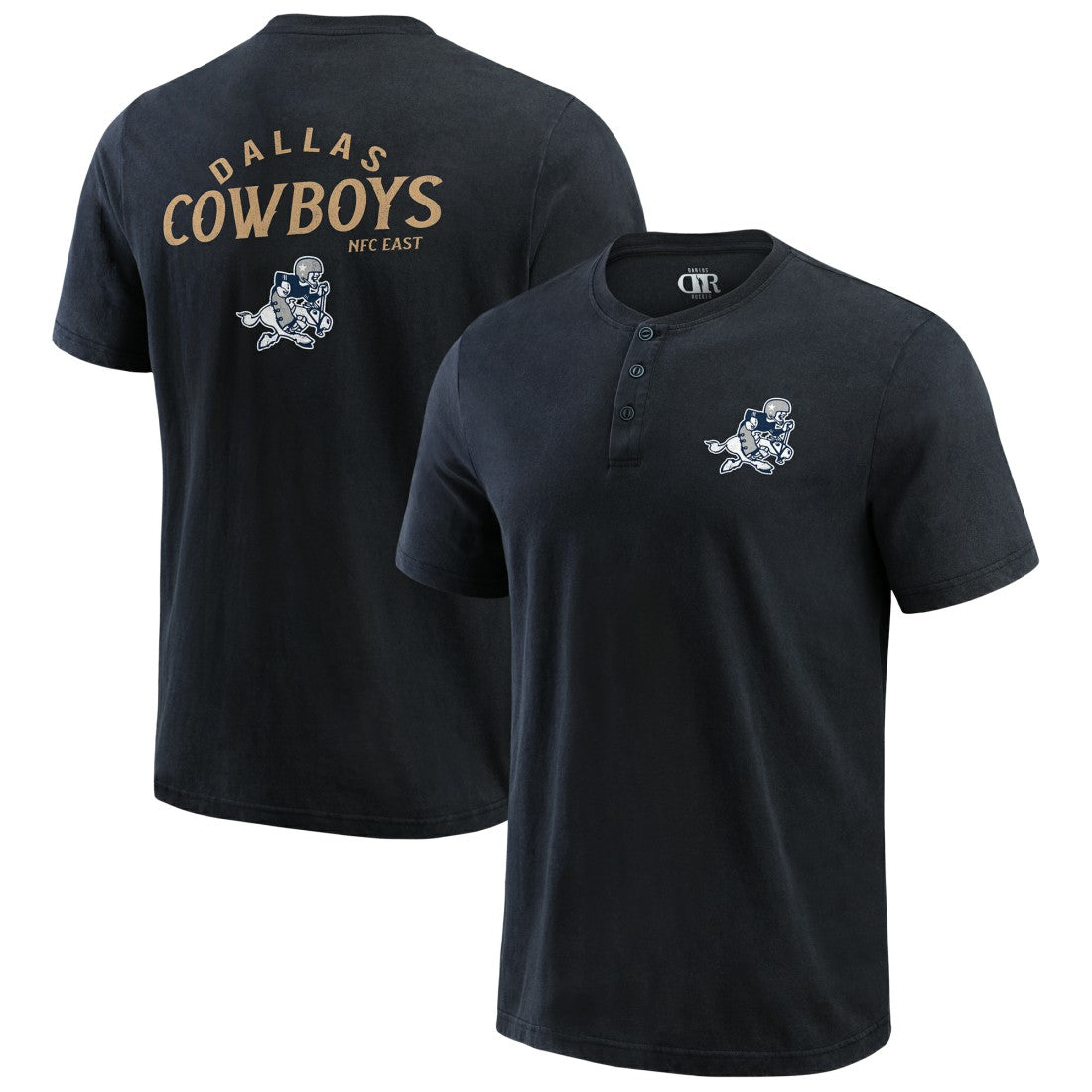 Dallas Cowboys Darius Rucker Collection Washed Henley T-Shirt - Black online