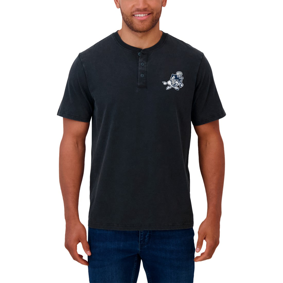 Dallas Cowboys Darius Rucker Collection Washed Henley T-Shirt - Black online