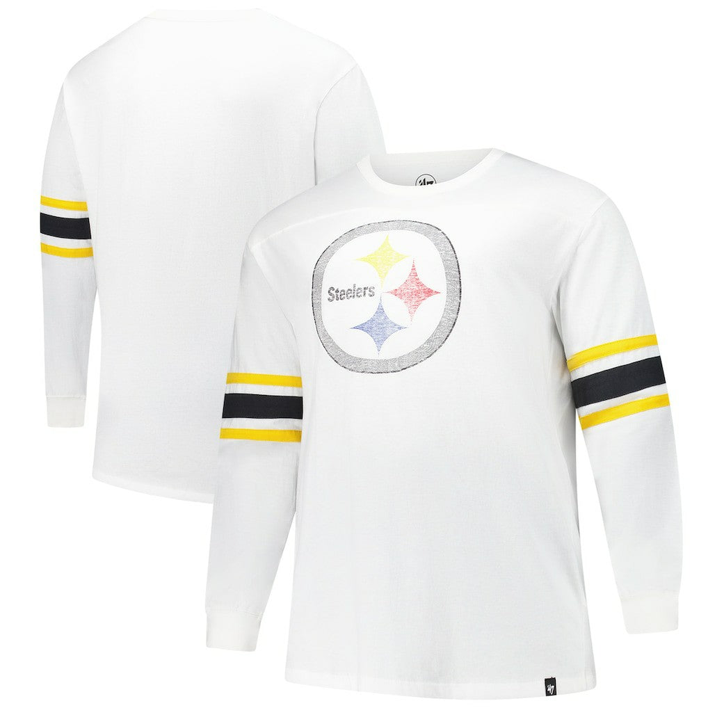 Pittsburgh Steelers '47 Big & Tall Premier Brex Long Sleeve T-Shirt - White on sale