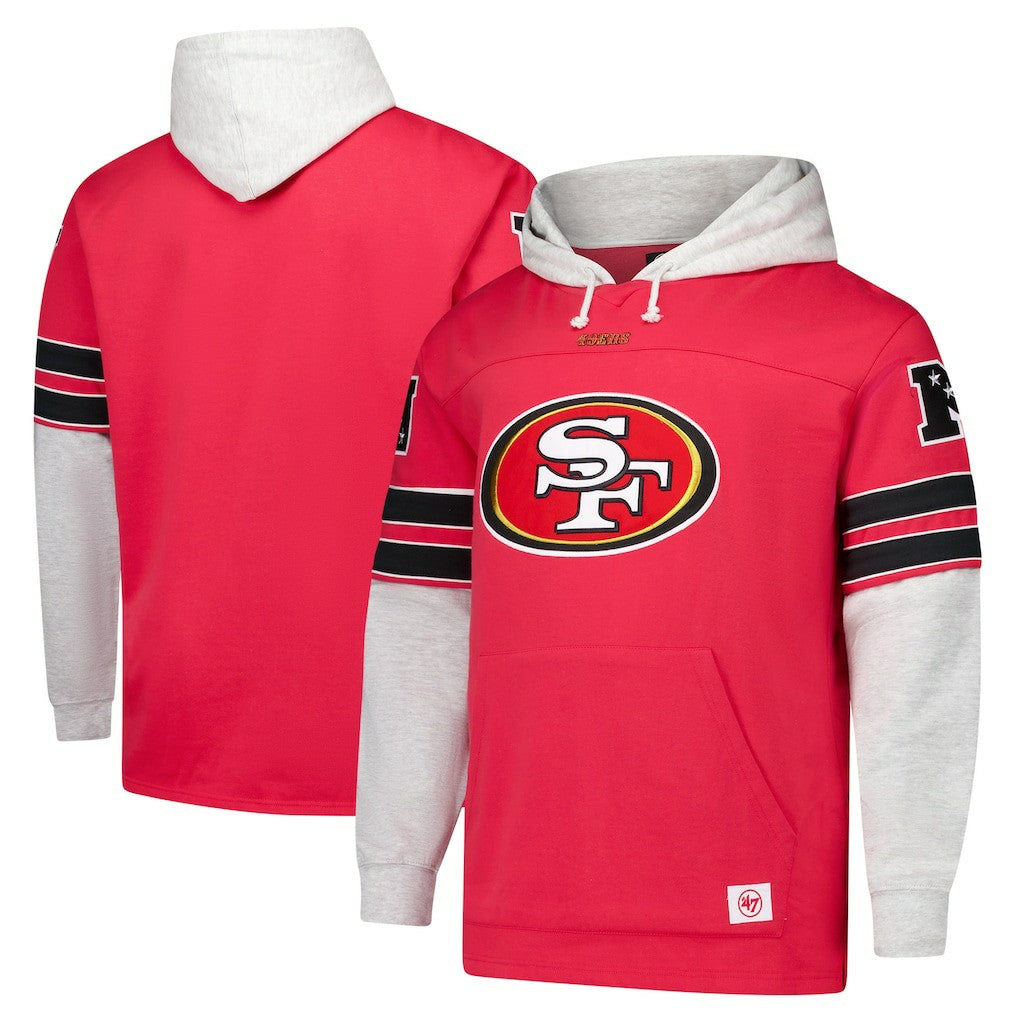 San Francisco 49ers '47 Big & Tall Lacer Pullover Hoodie - Scarlet outlet