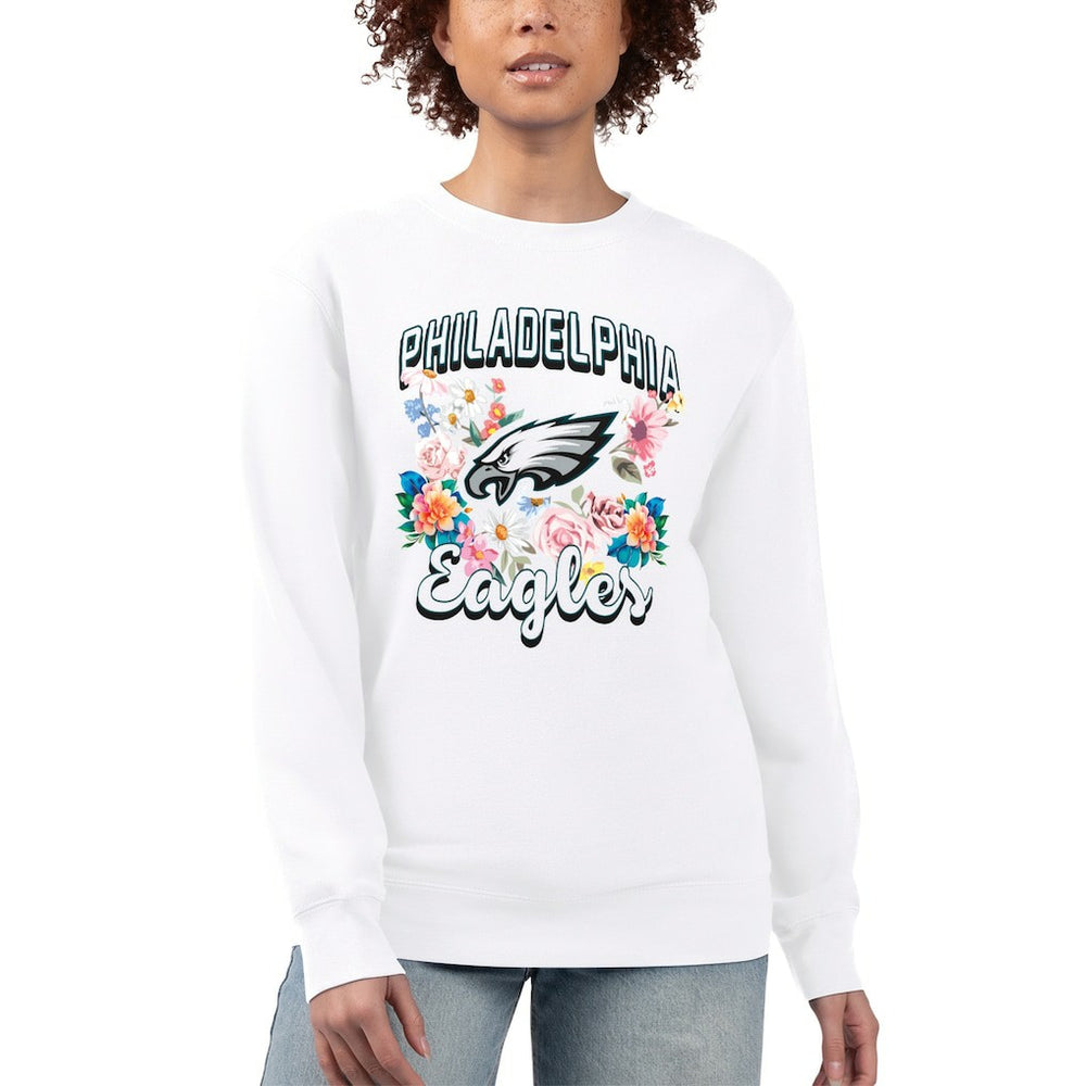 Philadelphia Eagles G-III 4Her by Carl Banks Women's Flower Logo Graphic Fleece Pullover Sweatshirt - White sale