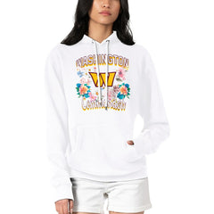 Washington Commanders G-III 4Her by Carl Banks Women's Flowers Team Logo Graphic Fleece Pullover Hoodie - White discount