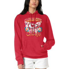 Kansas City Chiefs G-III 4Her by Carl Banks Women's Flowers Team Logo Graphic Fleece Pullover Hoodie - Red on sale