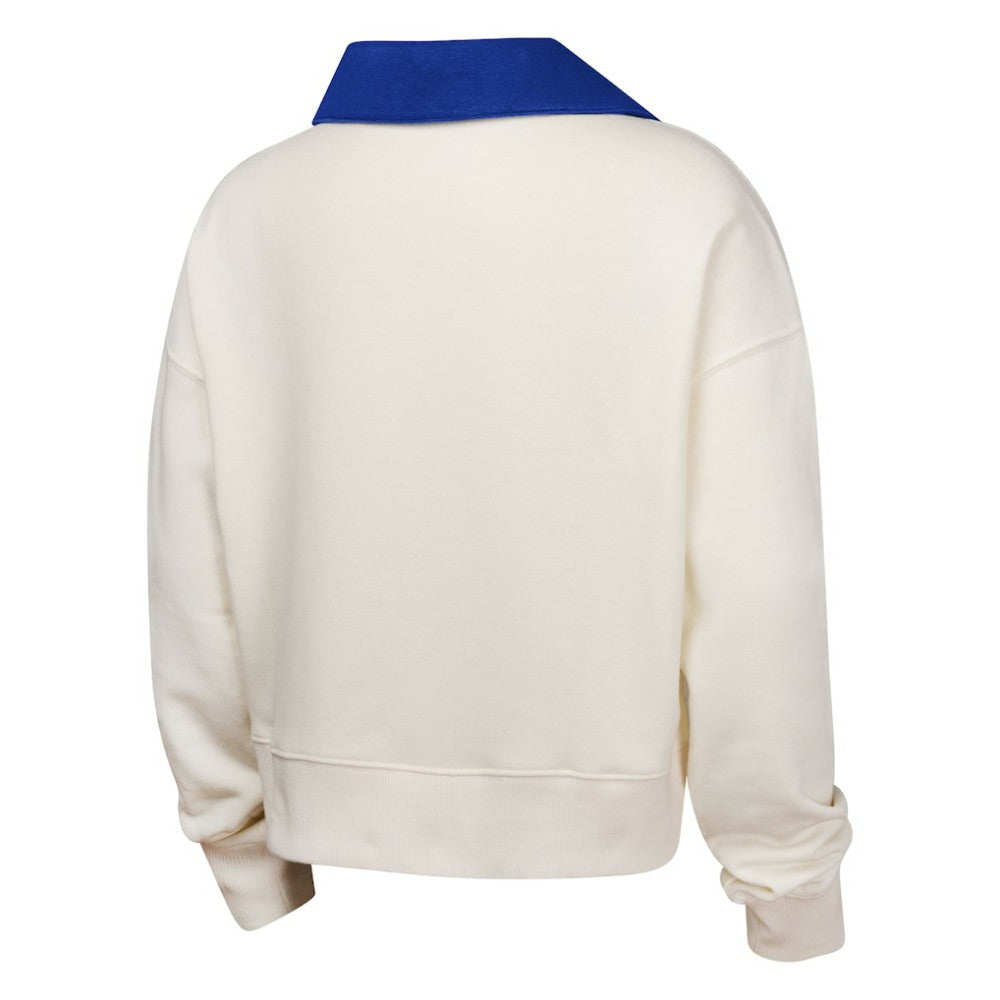 Philadelphia Phillies Girls Youth Ballpark Hit Collared V-Neck Pullover Sweatshirt - White