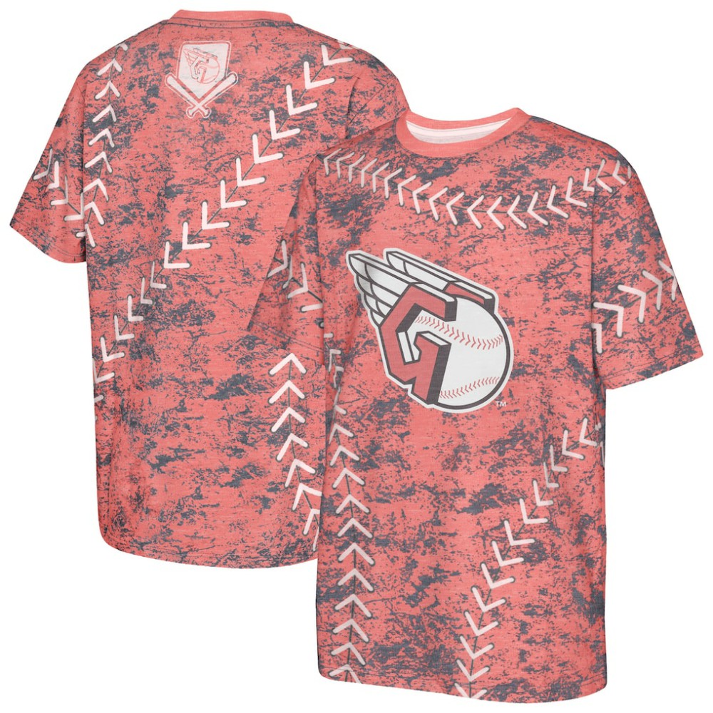 Cleveland Guardians Youth Slide Score Bold T-Shirt - Red
