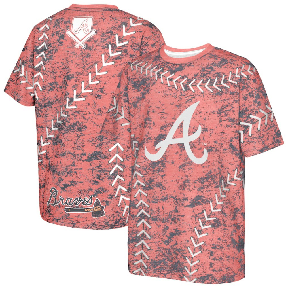 Atlanta Braves Youth Slide Score Bold T-Shirt - Red
