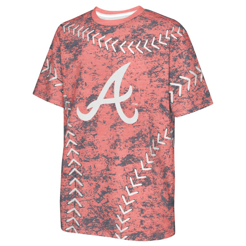 Atlanta Braves Youth Slide Score Bold T-Shirt - Red
