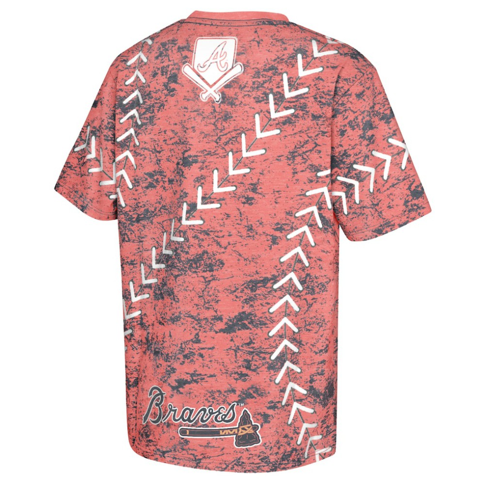 Atlanta Braves Youth Slide Score Bold T-Shirt - Red