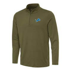 Detroit Lions Antigua Reprocess Quarter-Zip Top - Olive cheap