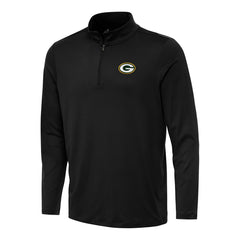 Green Bay Packers Antigua Reprocess Quarter-Zip Top - Black on sale