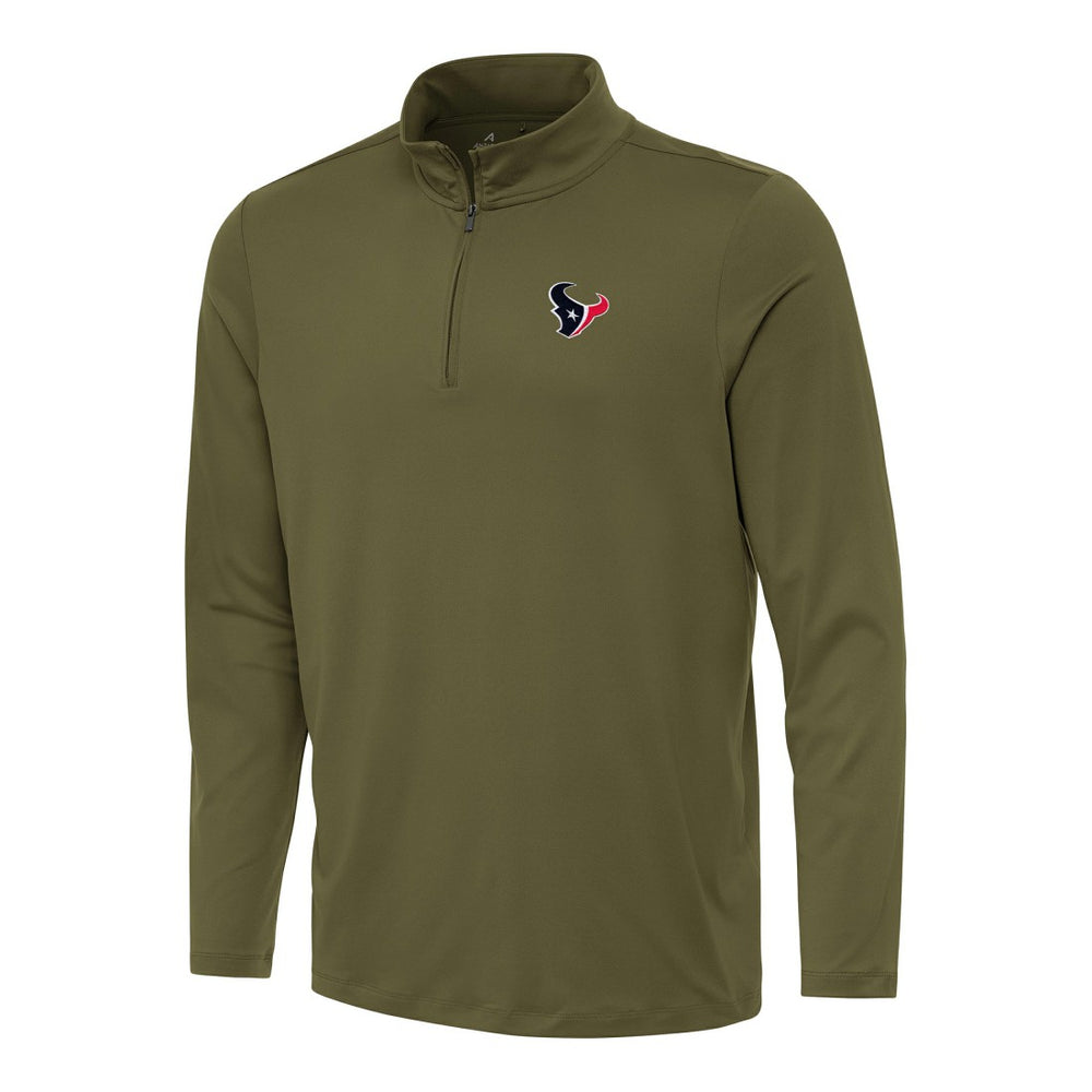 Houston Texans Antigua Reprocess Quarter-Zip Top - Olive outlet