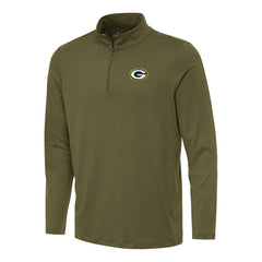 Green Bay Packers Antigua Reprocess Quarter-Zip Top - Olive for sale