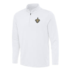 New Orleans Saints Antigua Reprocess Quarter-Zip Top - White on sale