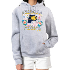 Indiana Pacers G-III 4Her by Carl Banks Women's Flowers Team Logo Graphic Fleece Pullover Hoodie - Heather Gray shop