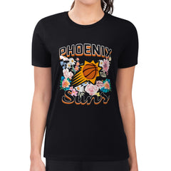 Phoenix Suns G-III 4Her by Carl Banks Women's Super-Slim Fit Lightweight Flowers Team Logo Graphic T-Shirt - Black cheap