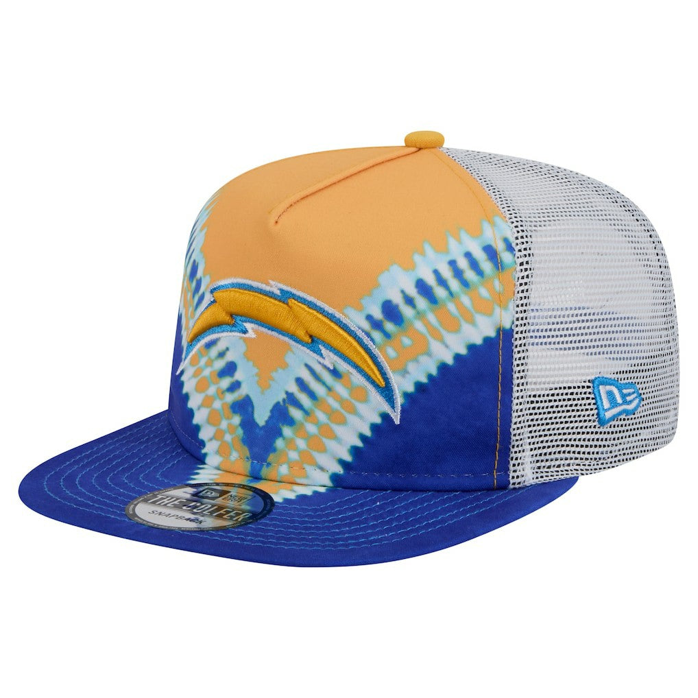 Los Angeles Chargers New Era Throwback Dye Golfer Snapback Hat - Gold/Blue discount