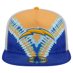 Los Angeles Chargers New Era Throwback Dye Golfer Snapback Hat - Gold/Blue discount