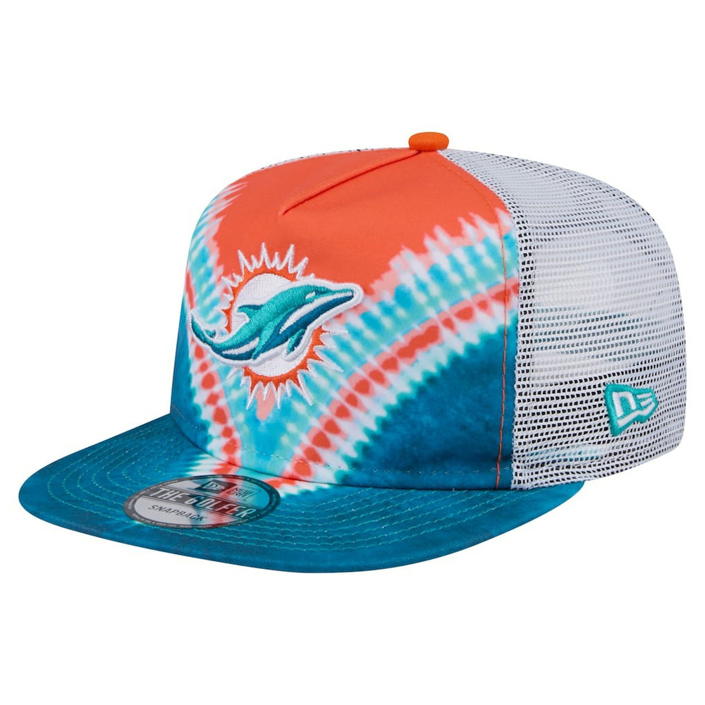Miami Dolphins New Era Throwback Dye Golfer Snapback Hat - Orange/Aqua outlet