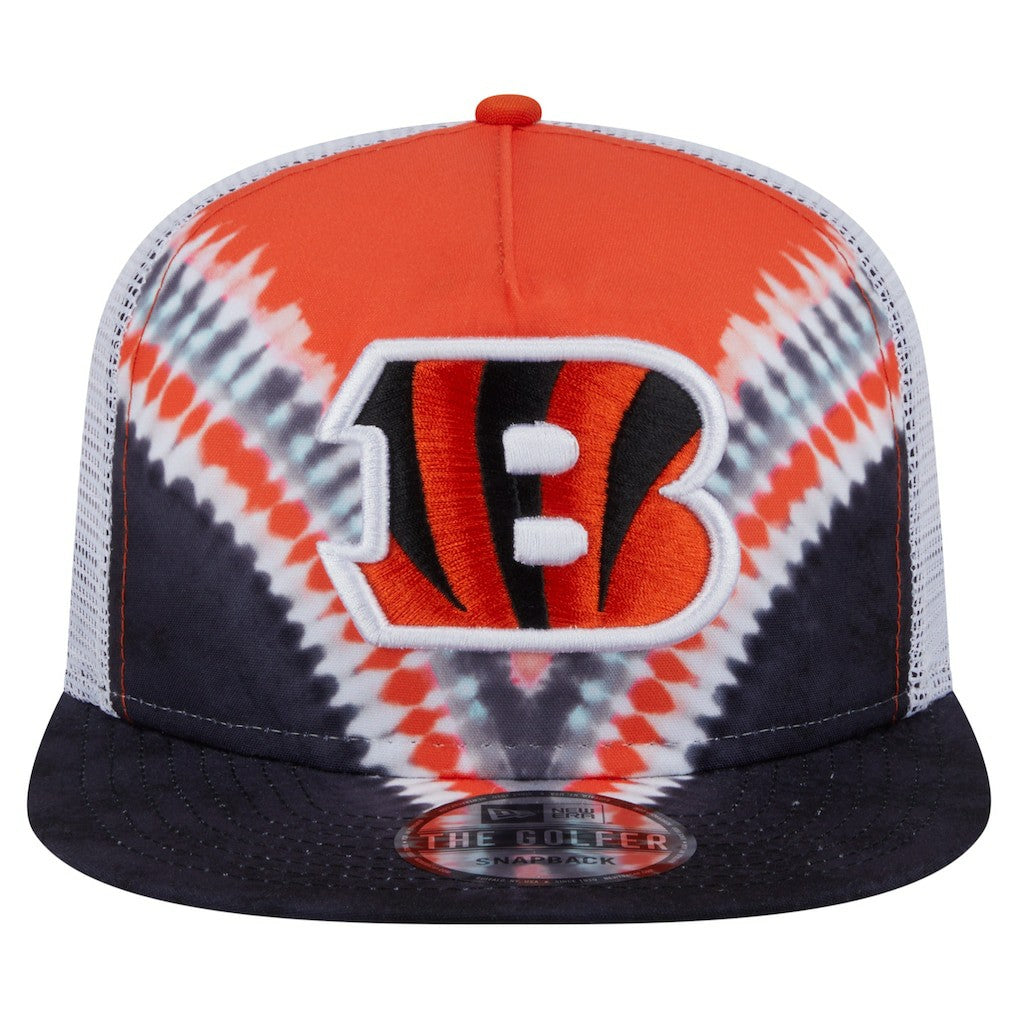 Cincinnati Bengals New Era Throwback Dye Golfer Snapback Hat - Orange/Black online