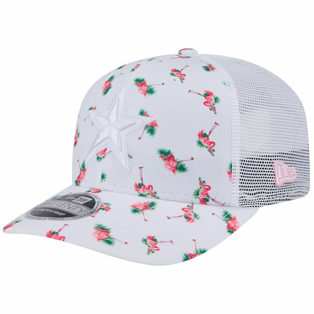 Dallas Cowboys New Era Adventure Flamingo Pattern 9SEVENTY Stretch-Snap Hat - White cheap
