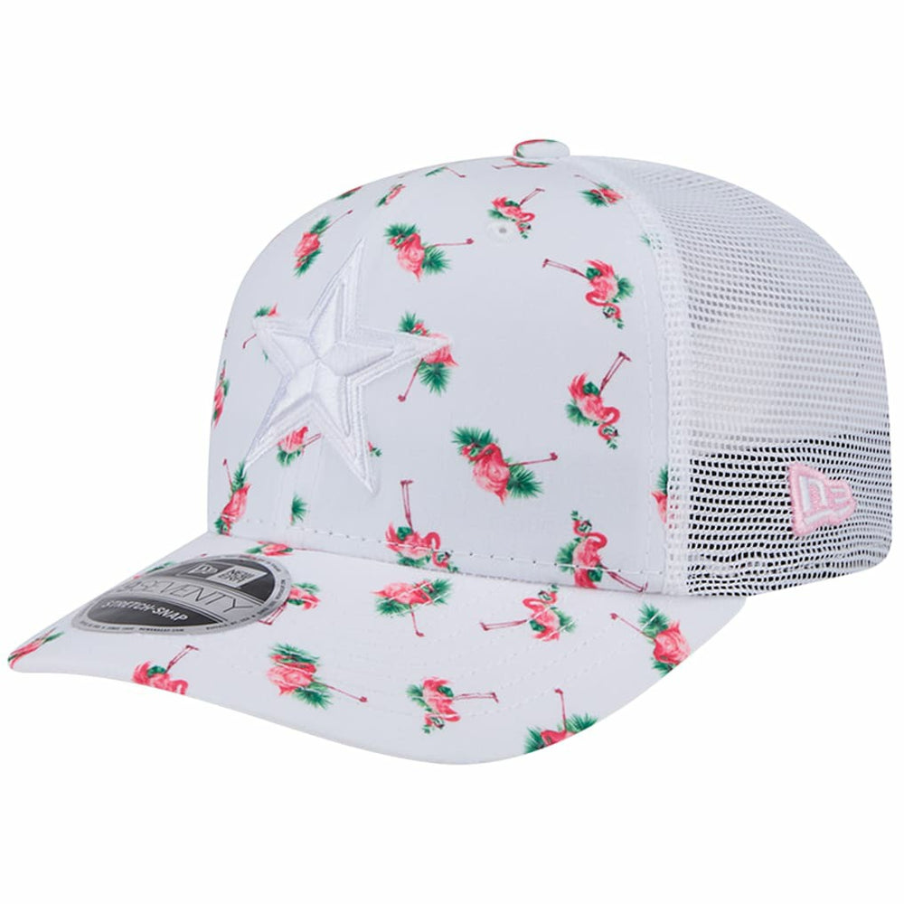Dallas Cowboys New Era Adventure Flamingo Pattern 9SEVENTY Stretch-Snap Hat - White cheap