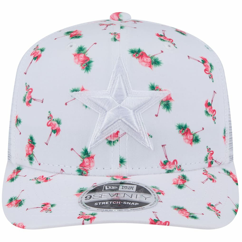 Dallas Cowboys New Era Adventure Flamingo Pattern 9SEVENTY Stretch-Snap Hat - White cheap