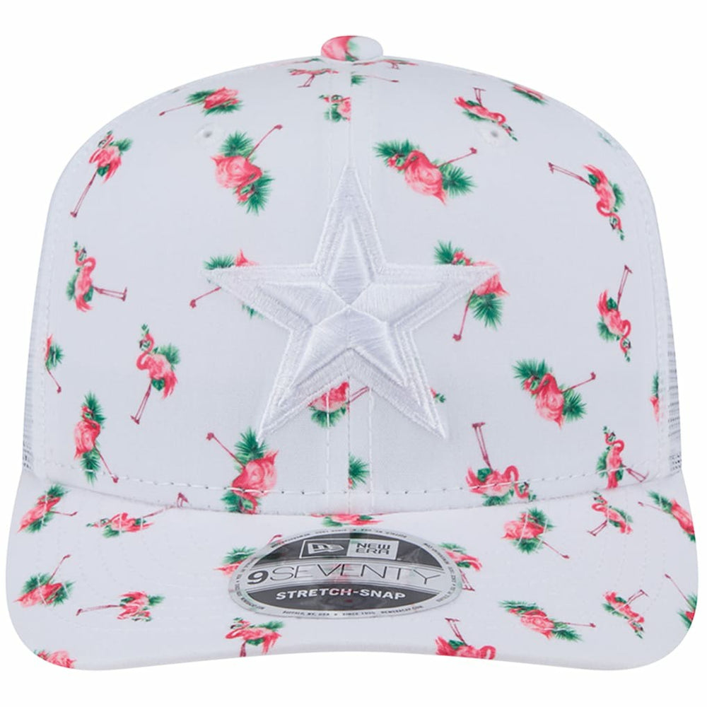 Dallas Cowboys New Era Adventure Flamingo Pattern 9SEVENTY Stretch-Snap Hat - White cheap