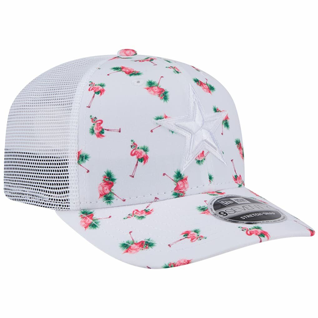 Dallas Cowboys New Era Adventure Flamingo Pattern 9SEVENTY Stretch-Snap Hat - White cheap