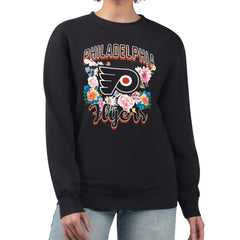 Philadelphia Flyers G-III 4Her by Carl Banks Women's Flower Logo Pullover Sweatshirt Black