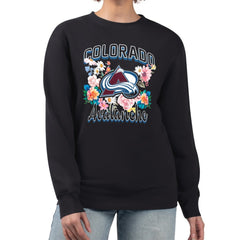 Colorado Avalanche G-III 4Her by Carl Banks Women's Flower Logo Pullover Sweatshirt Black