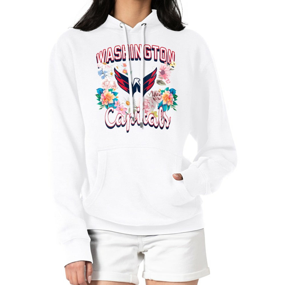 Washington Capitals G-III 4Her by Carl Banks Women's Flower Logo Pullover Hoodie White