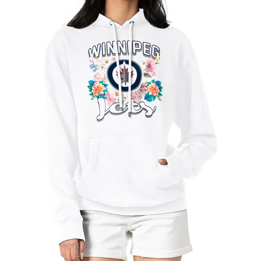 Winnipeg Jets G-III 4Her by Carl Banks Women's Flower Logo Pullover Hoodie White