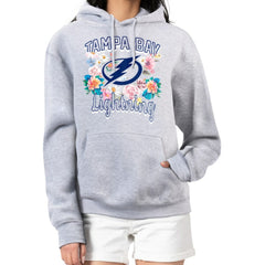 Tampa Bay Lightning G-III 4Her by Carl Banks Women's Flower Logo Pullover Hoodie Heather Gray